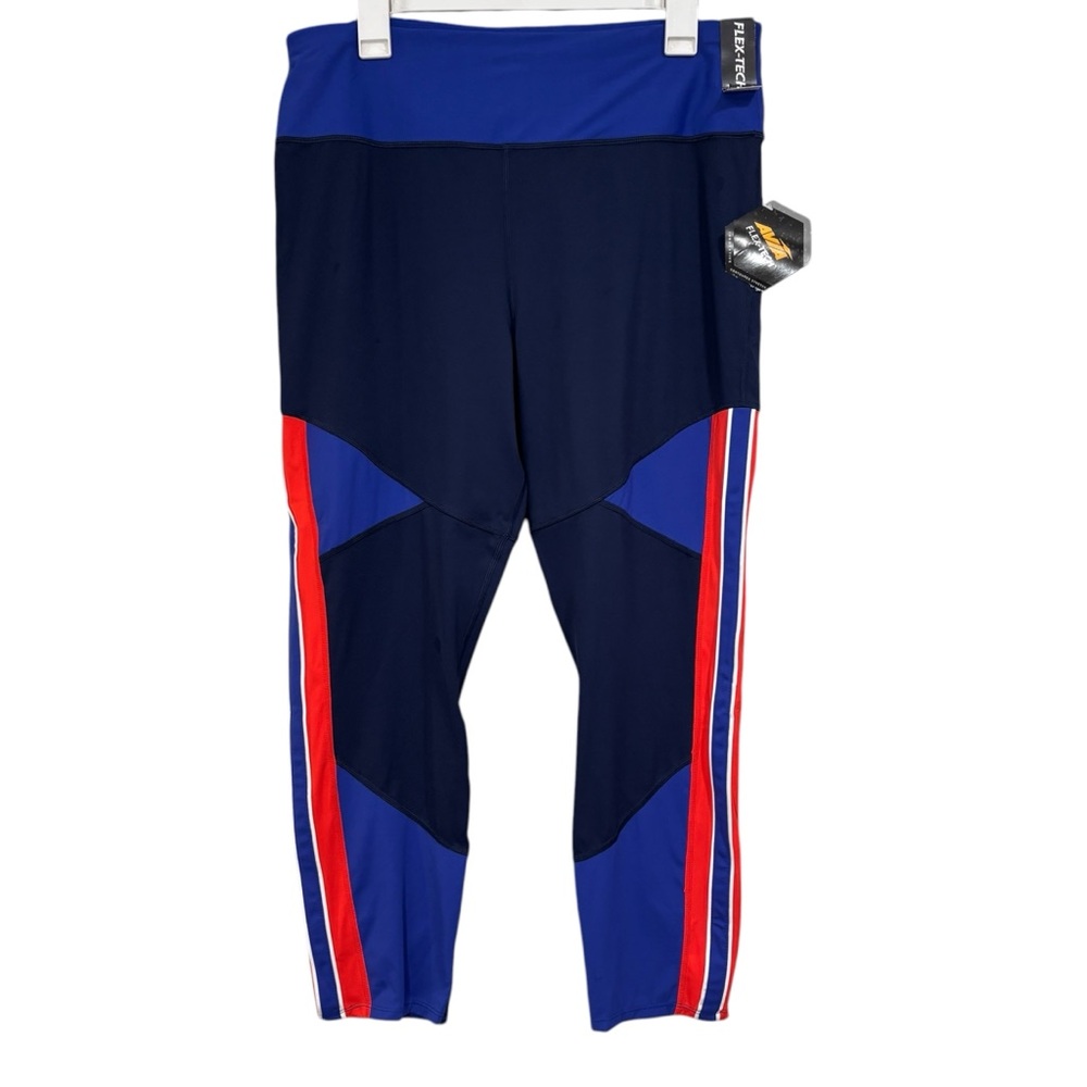 Flextech Crop Bright Blue & Orange Athletic Cropped Leggings Size XXL NWT